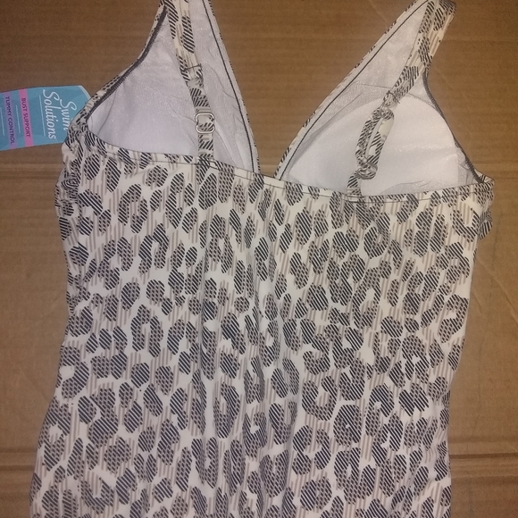 Swim Solutions one piece swimsuit . Brown sz 14 - Picture 6 of 10